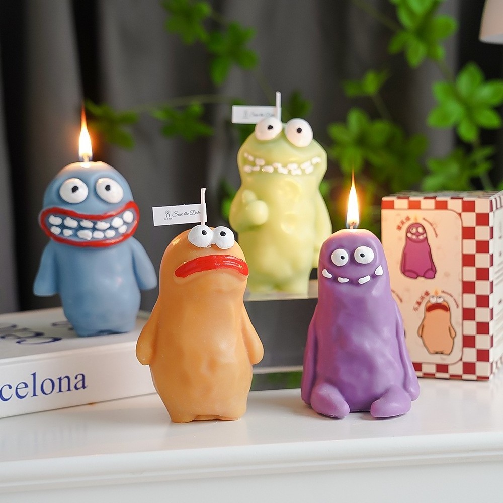 Creative Funny Novelty Handmade Halloween Aromatherapy Cute Monster Shape Scented Candles for wedding decorative