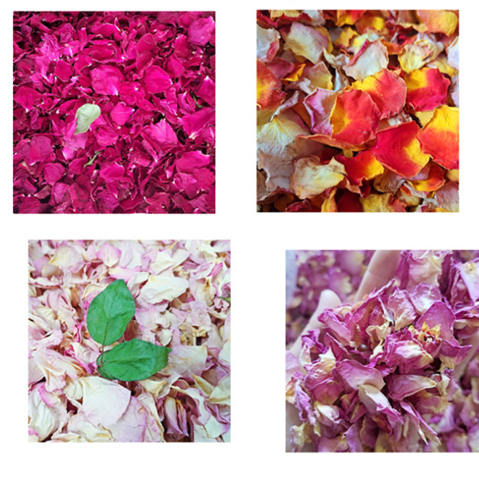 100% Natural Dried Real Rose Petals Colorful Dried Red Pink Yellow White Rose Petals for Wedding Confetti and Bath