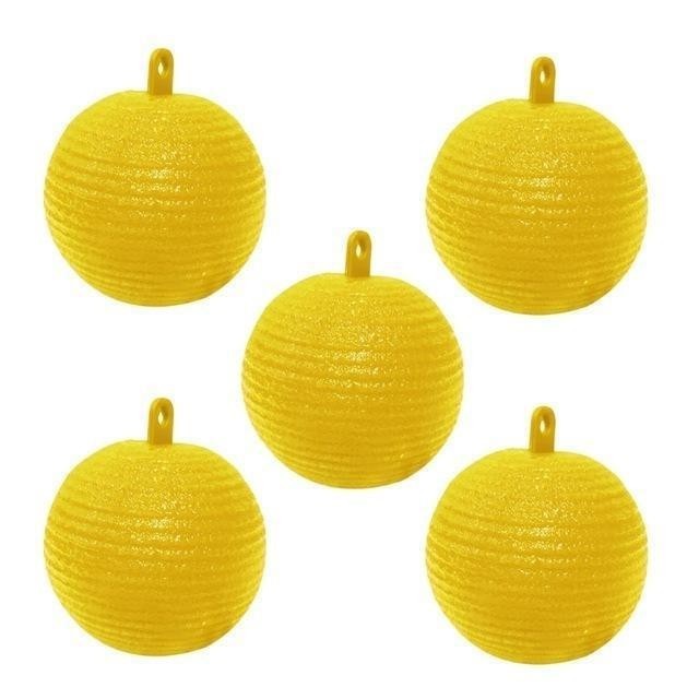 Indoor/Outdoor Disposable Fly Trap Ball Yellow/Green Sticky Insect Catcher for Home Garden Effective Animal Pest Control