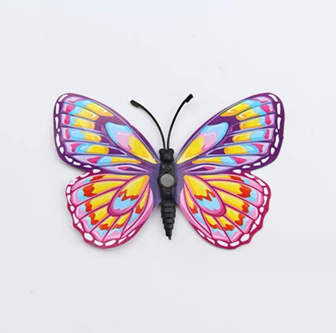 12 PCS Double-Layer Simulation Luminous Butterfly Artificial Butterfly Combination for Wall Sticker Refrigerator Magnet