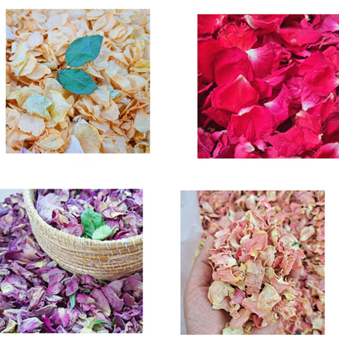 100% Natural Dried Real Rose Petals Colorful Dried Red Pink Yellow White Rose Petals for Wedding Confetti and Bath