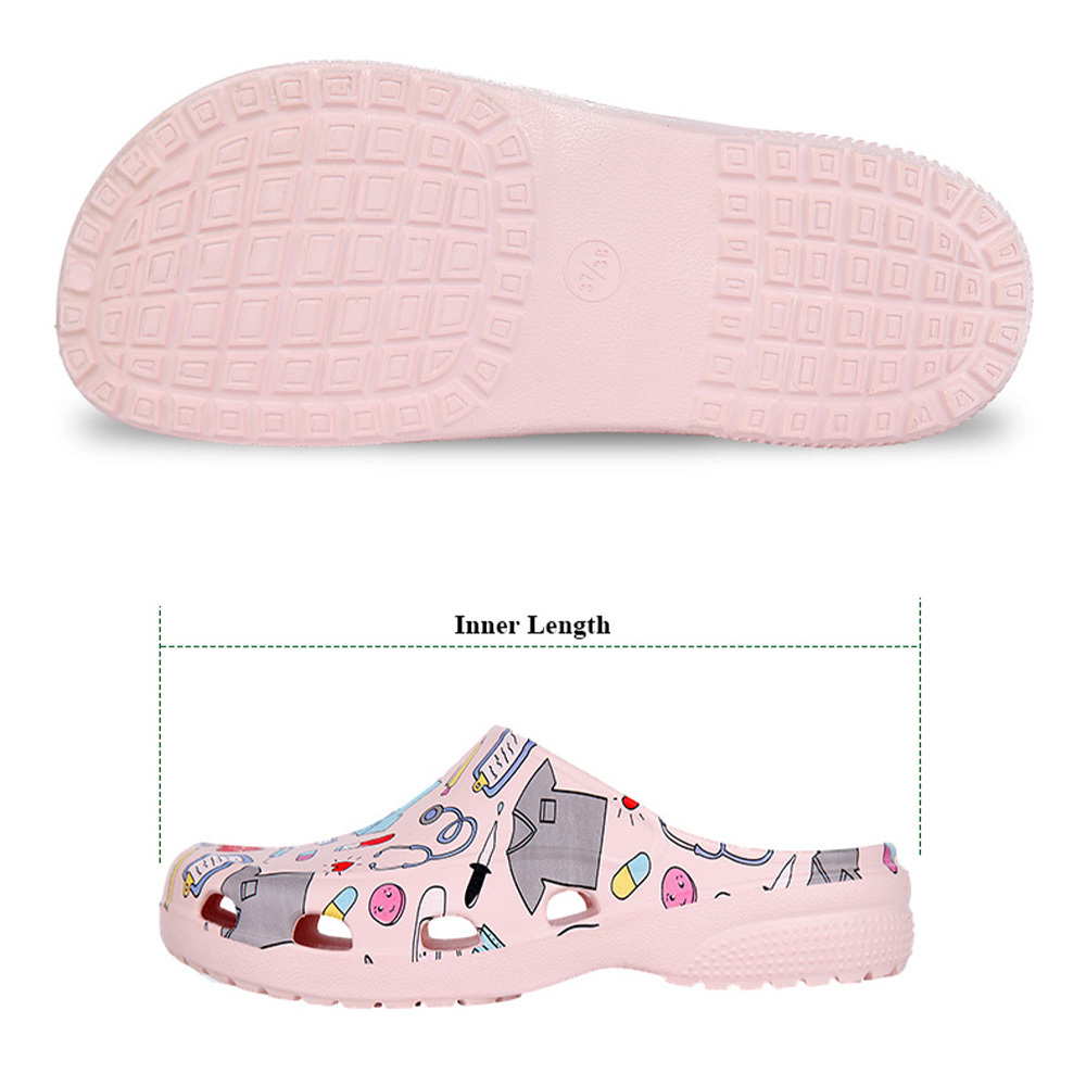 Medical Clogs Nurse Print Scrub Shoes Slippers Work Sandals Operating Room for Men Women's Hospital Laboratory EVA Nursing Shoes