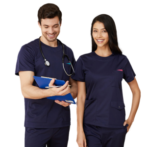 Stretch Scrubs Women Nursing Uniforms Clinical Scrubs Set Nurse Doctor Dust-proof Workwear Medical Round Neck Top+ Jogger Pants