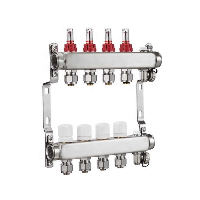 Stainless Steel Collectors Manifold With Flow Meter For Under Floor Heating System BJ35003