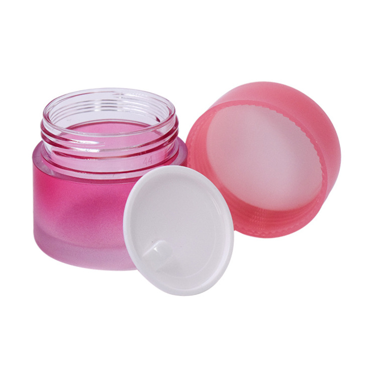 facial cream containers think wall plastic lip scrub jar 5ml 10ml 15ml 30ml 50ml 100ml petg jar pink cosmetic jar with lids