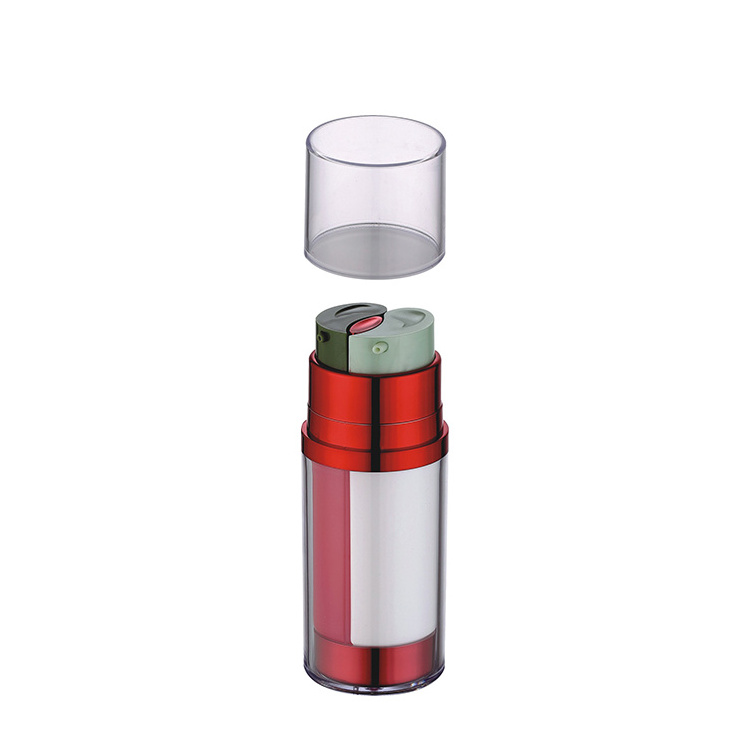 30ml 50ml cosmetic packaging dual chamber airless bottle airless eye cream bottle fancy dual airless pump bottle