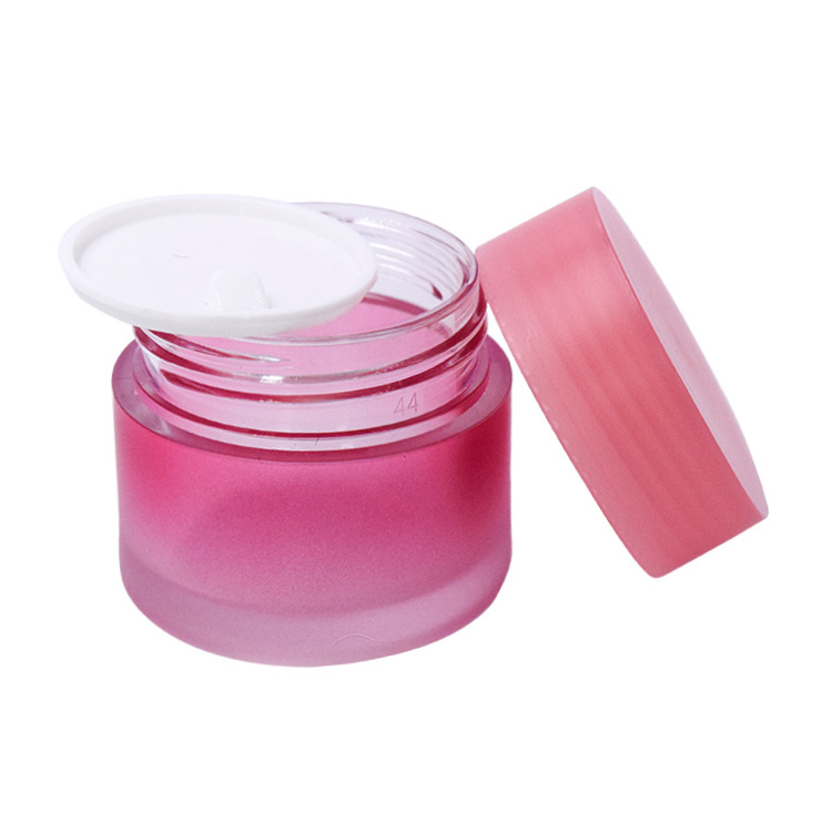 facial cream containers think wall plastic lip scrub jar 5ml 10ml 15ml 30ml 50ml 100ml petg jar pink cosmetic jar with lids