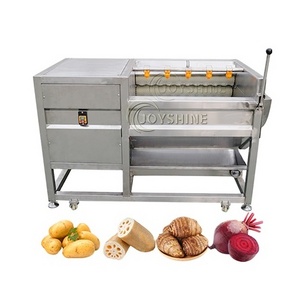 Easy to Operate Automatic Industrial 500kg/h Potato Ginger Roller Washer Brush Peeling Machine potato peeling machine