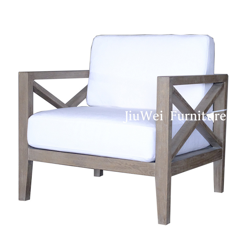 Factory sales good quality Outdoor X Cross Oak wood Removable cushions Accent Chair/Wedding chair