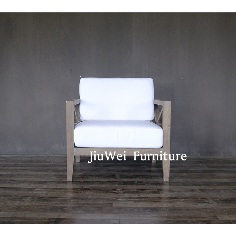 Factory sales good quality Outdoor X Cross Oak wood Removable cushions Accent Chair/Wedding chair