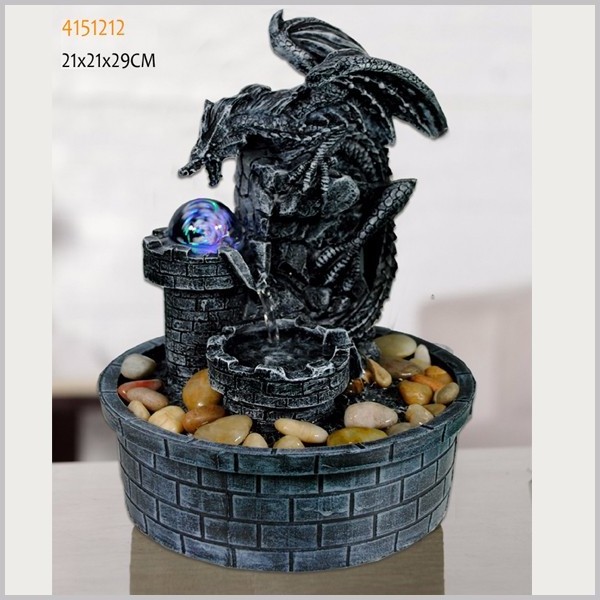 2018 polyresin dragon sculpture water fountain