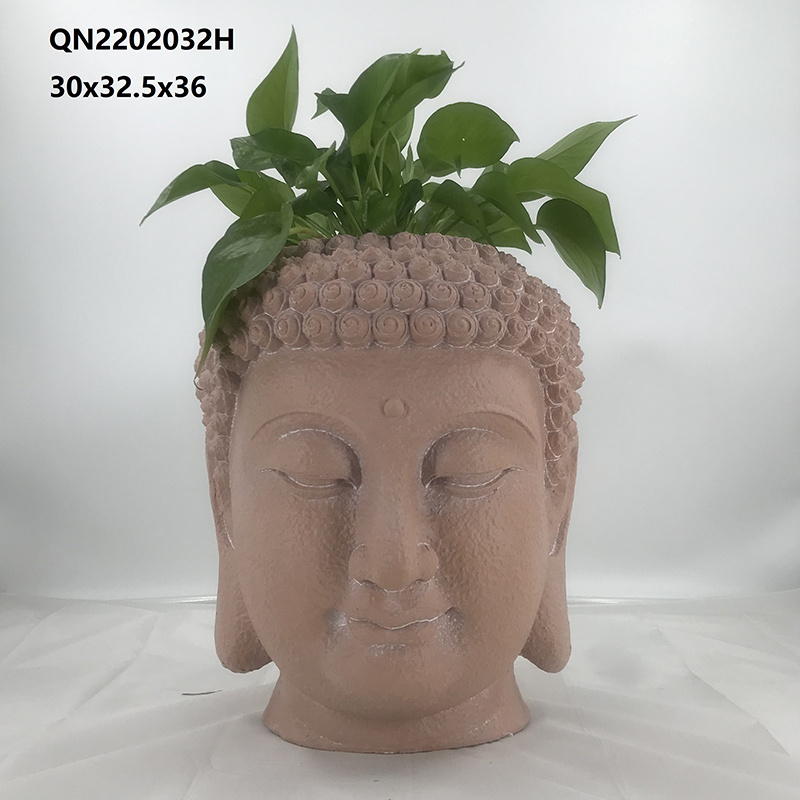 Buddha Head Planter Zen Flower Pot Outdoor Indoor Garden Ornaments