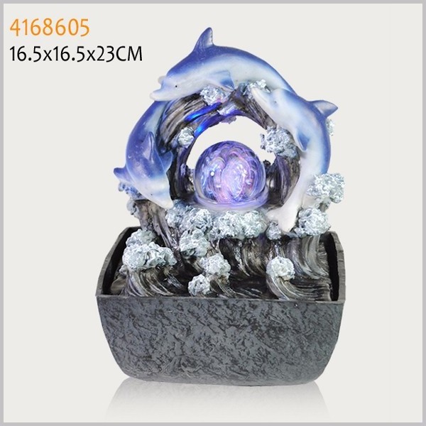 2024 Fengshui Resin dragon water fountain with glass ball