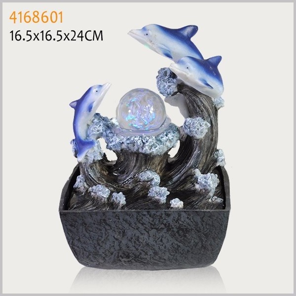 2024 Fengshui Resin dragon water fountain with glass ball