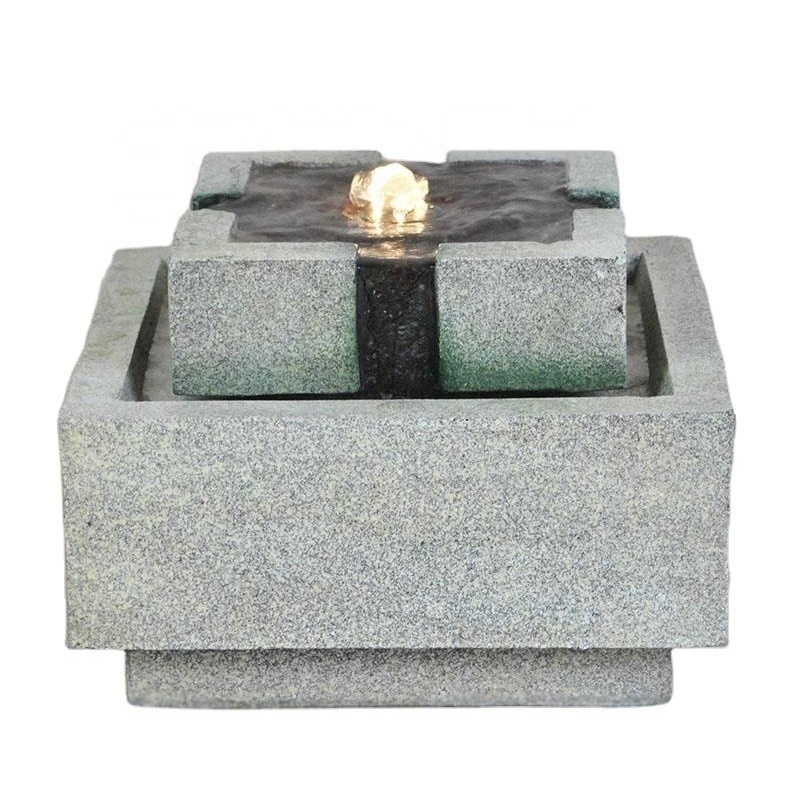 Concrete Water Fountain With Dancing Lights