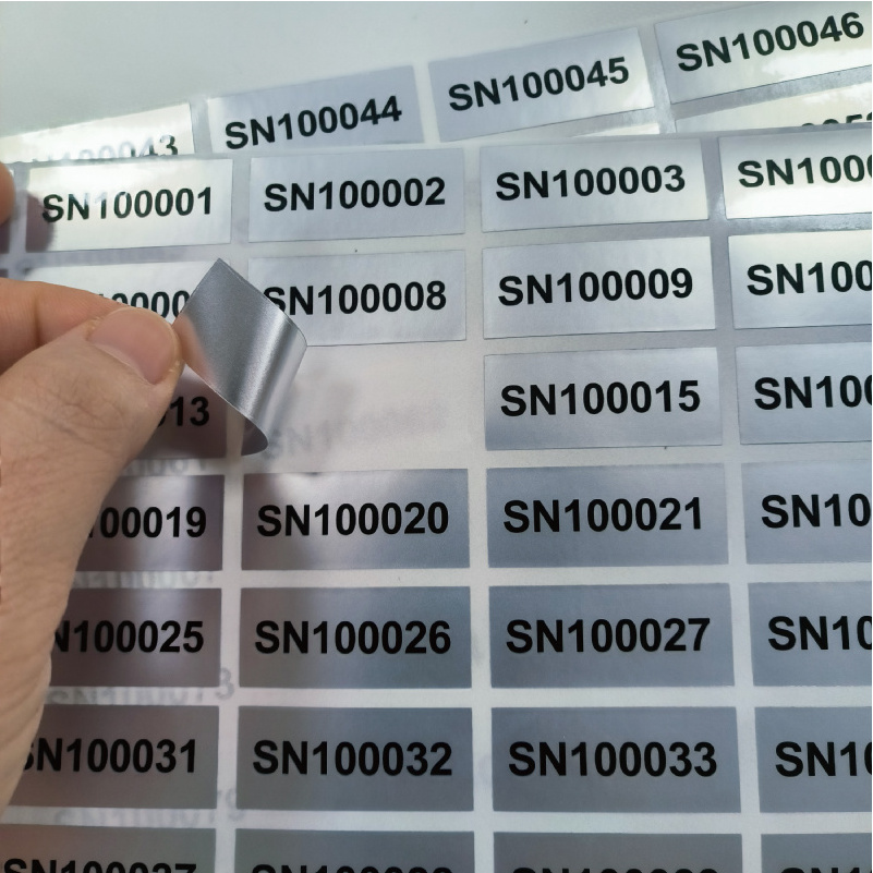 Printing Variable Data Qr Code Label With Serial Number Code Stickers, Custom Aluminium Foil Matt UV Proof Stickers