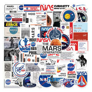 50 Pcs/bag New Vinyl Waterproof Cartoon Space Agency Spaceman NASA Stickers