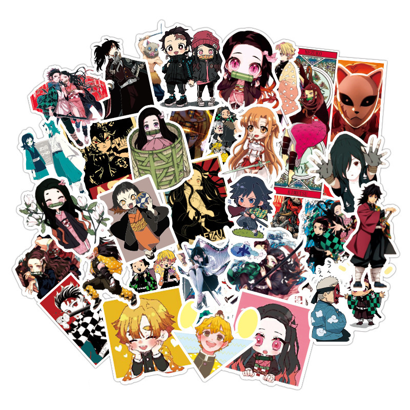 50 pcs/pack Anime Stickers DBZ My Hero Academia Sailor Moon Luffy Sanji For Car Laptop Bicycle Motorcycle PS4 Phone