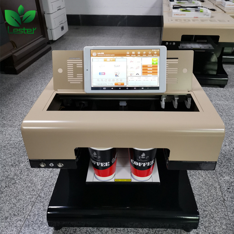 LSTA4-151 Wifi Support 1 or 4 cups Coffee Printing Edible Food Coffee Printer machine for Coffee Bar