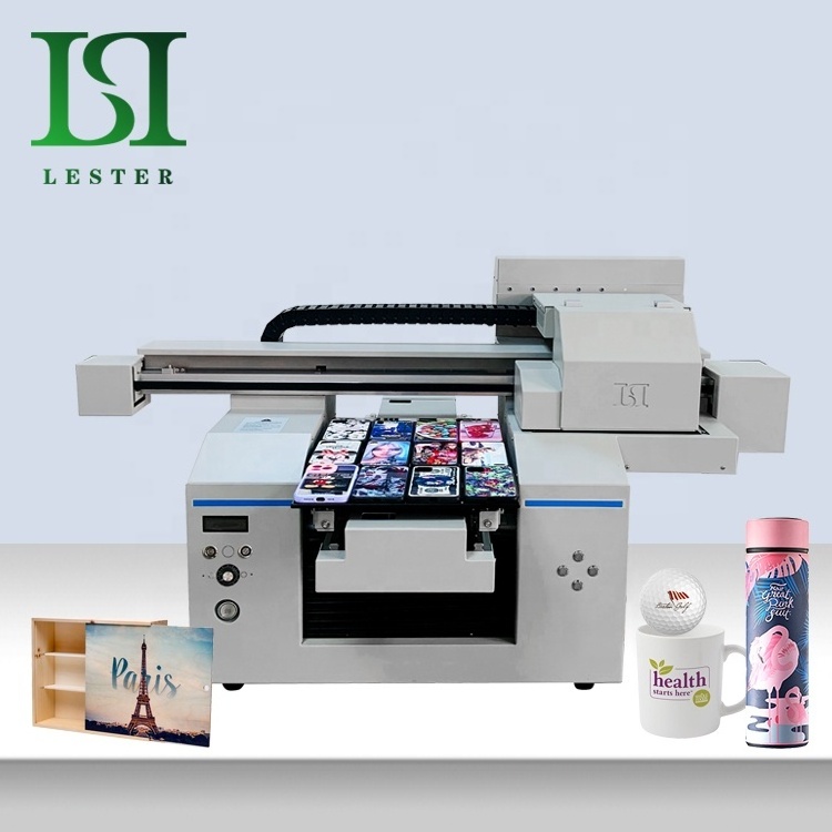 LSTA3-0131 Double Printer Heads Good Quality Fast Printing Speed CMYKW Glass Cell Phone Cases UV flatbed Printer Machine