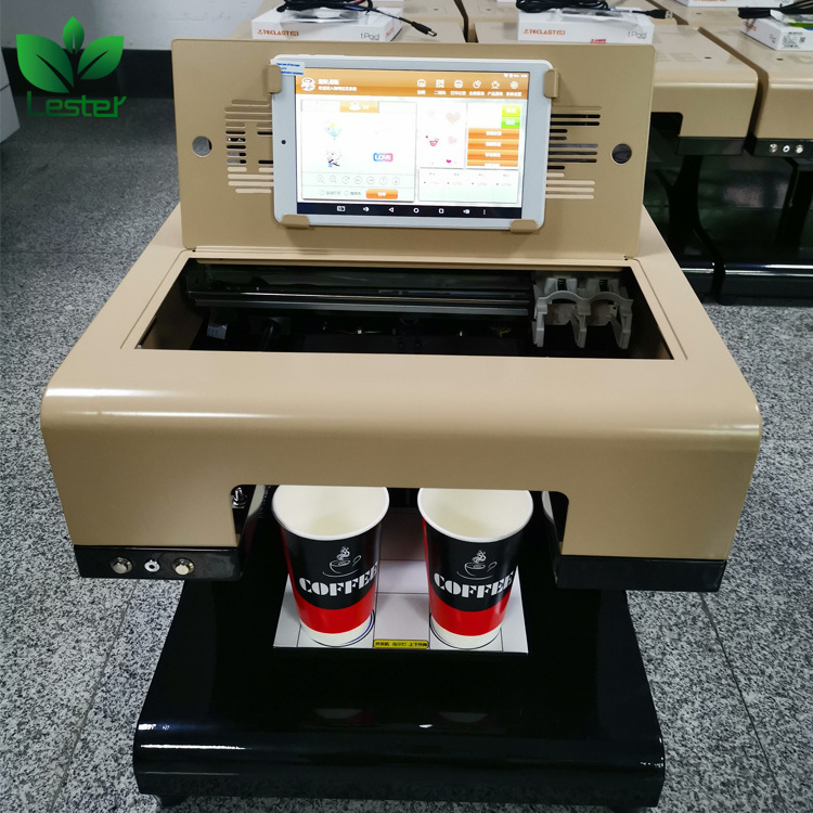 LSTA4-151 Wifi Support 1 or 4 cups Coffee Printing Edible Food Coffee Printer machine for Coffee Bar