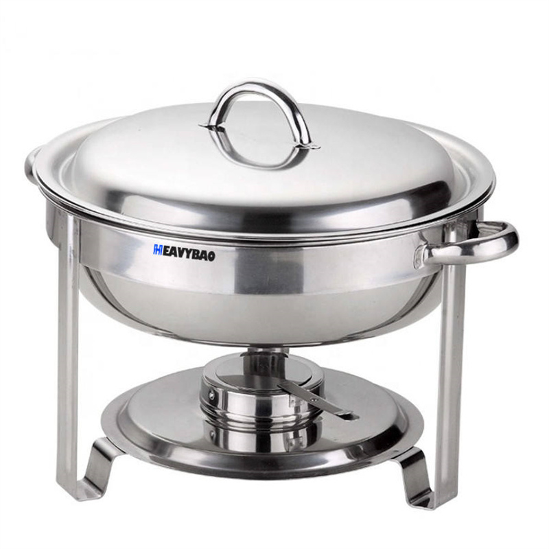 Heavybao Restauramt Catering Equipment Used Food Stainless Steel Round Food Warmer Professional Buffet Set Chafing Dish