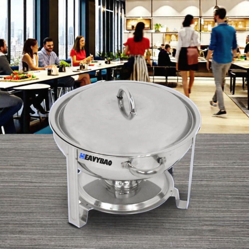 Heavybao Restauramt Catering Equipment Used Food Stainless Steel Round Food Warmer Professional Buffet Set Chafing Dish