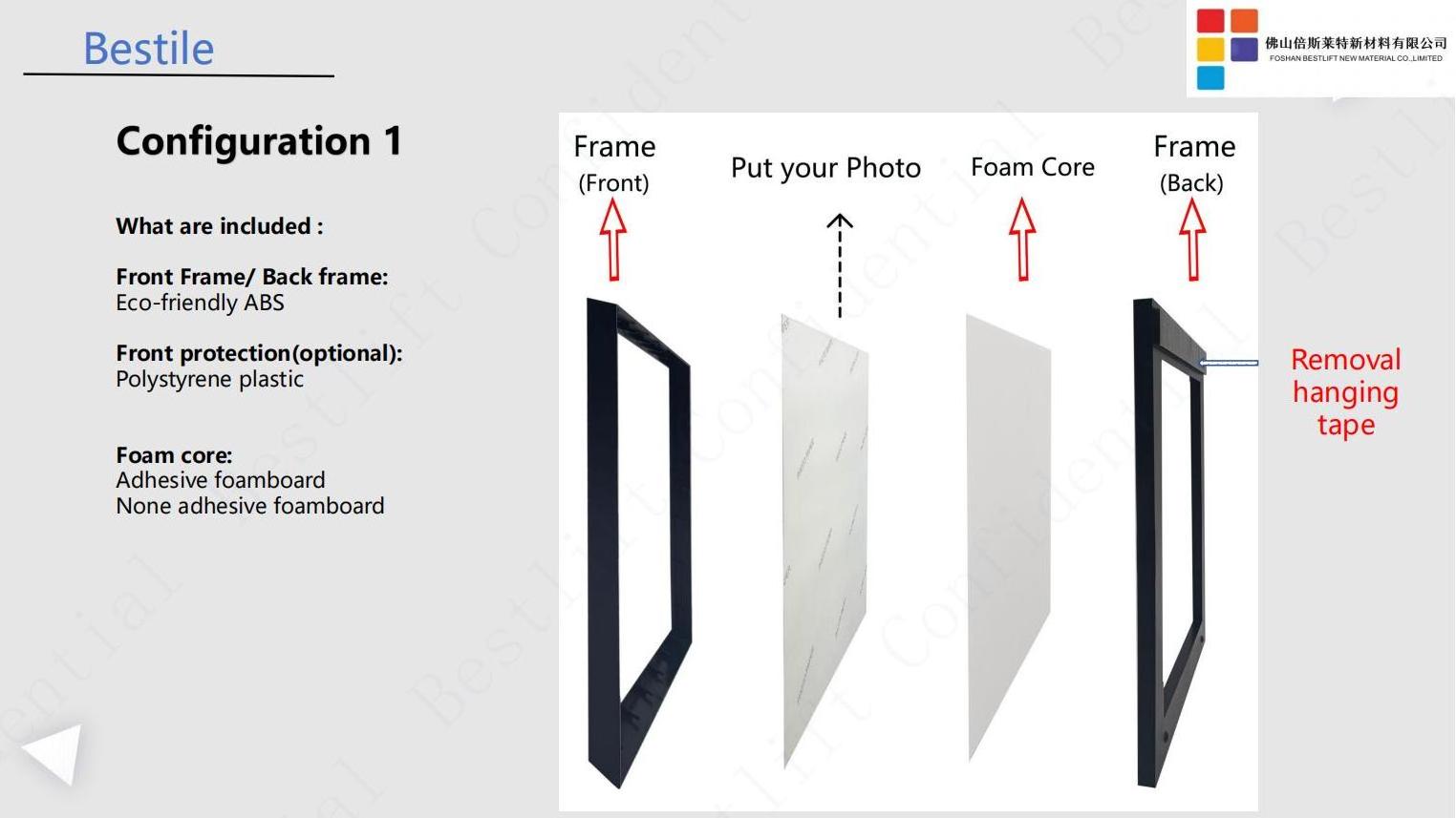 60pcs PACK 15mm Height Lightweight Photo Frame with Removal Tape on The Back