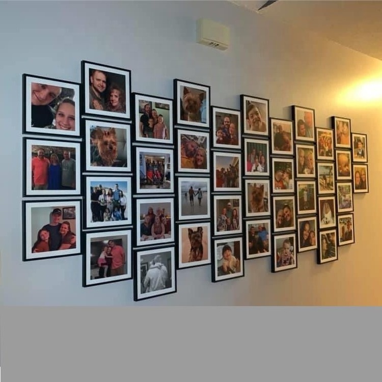 60pcs Pack Lightweight Home Decor Sticky Photo Frame Photo Tiles for Wall without Matboard