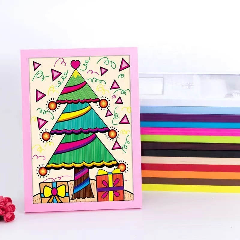 Colorful Creative Stick and Re-stick Photo frames No Nail Wall Hanging Picture frames