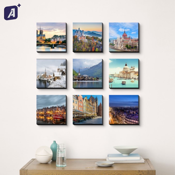 8x8 inch Gallery Perfect Gallery Wall Kit Square Photos with Removable Adhesive Picture Frame Set