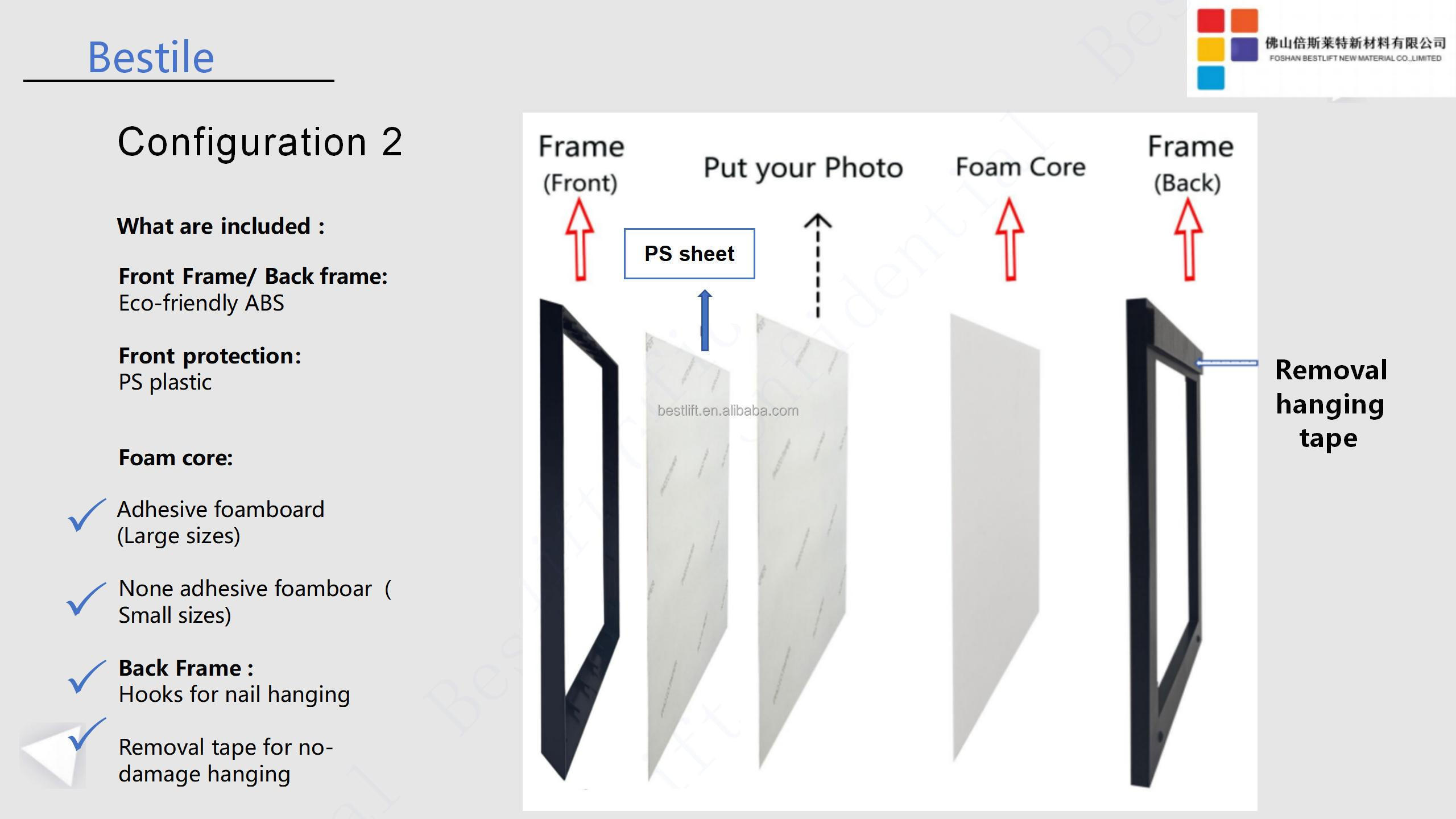 Set (White - 9pcs) of 12x16inch Lightweight Picture Frame Set with Removable Reusable Tape for Wall Mounting Solution