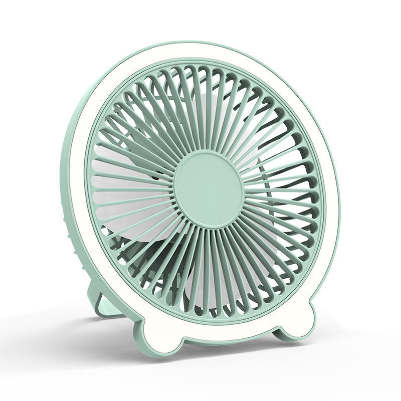 New Bear Led Light Fan 1200mah Usb Rechargeable Mini Portable Fan With Lamp For Home