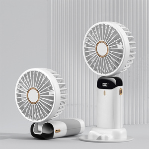 Small Air Cooler Charging Electric Battery Portable Rechargeable Mini Fan Outdoor Travel LED Light Small Hand Held Pocket Fan