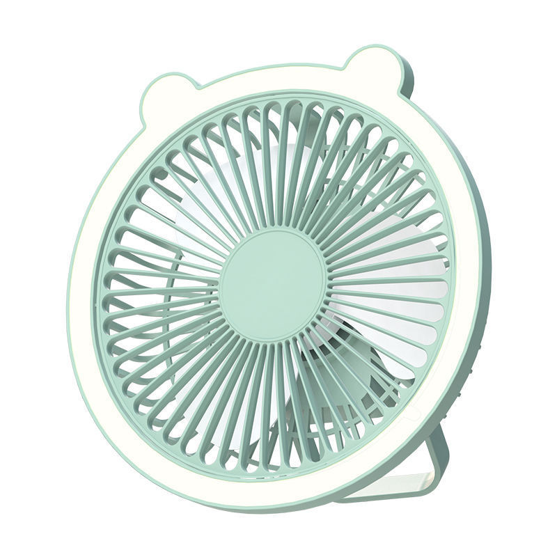 New Bear Led Light Fan 1200mah Usb Rechargeable Mini Portable Fan With Lamp For Home