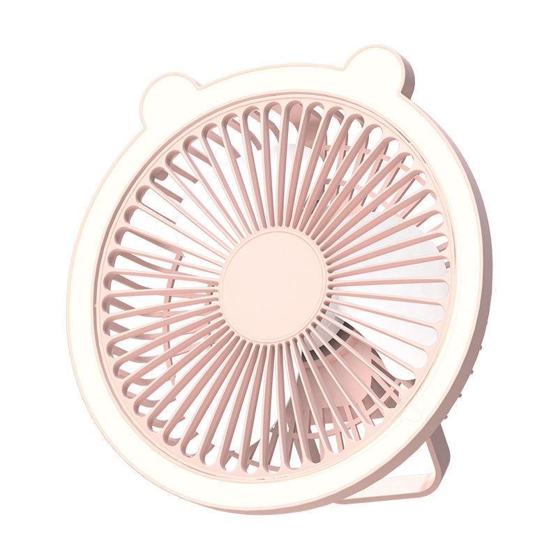 New Bear Led Light Fan 1200mah Usb Rechargeable Mini Portable Fan With Lamp For Home