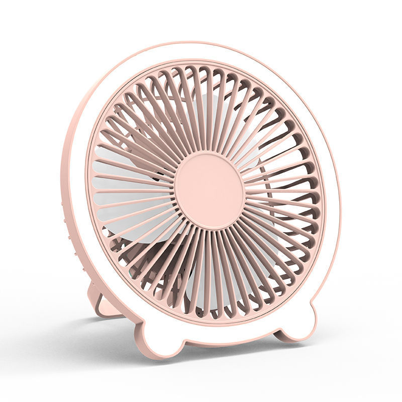 New Bear Led Light Fan 1200mah Usb Rechargeable Mini Portable Fan With Lamp For Home