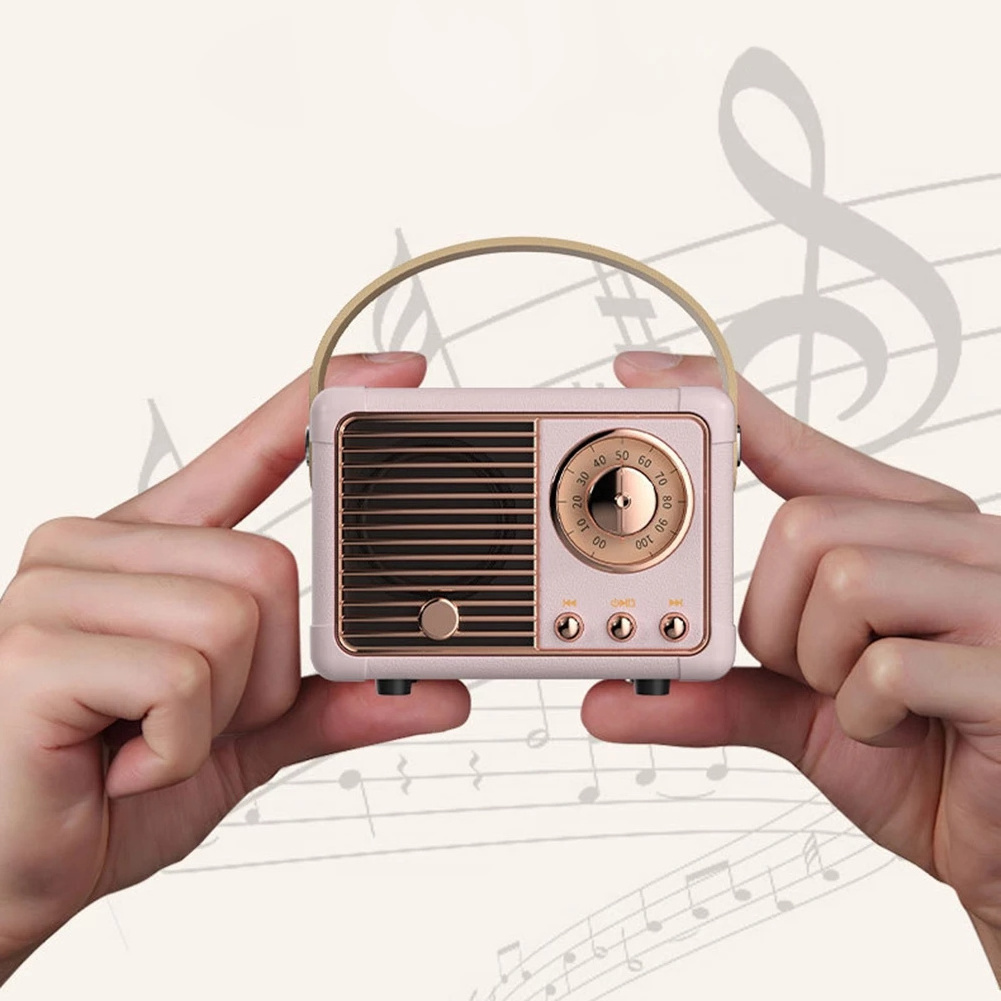 New Trend 2024 Handsfree Fm Radio Vintage Classic Retro Box Mini Portable Wireless Speaker