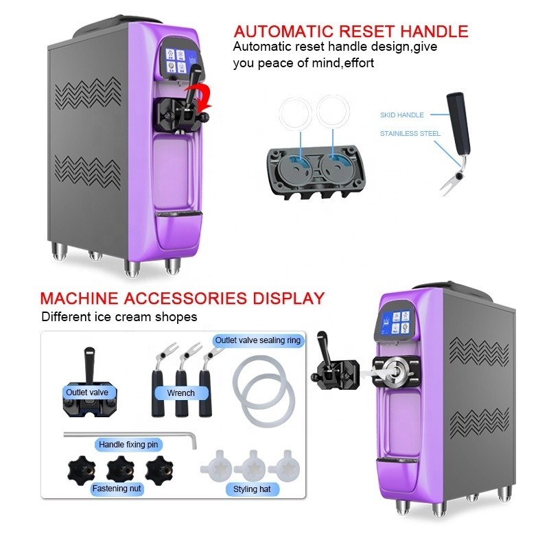 Coffee shop or home used commercial ice cream snow making ice cream machine