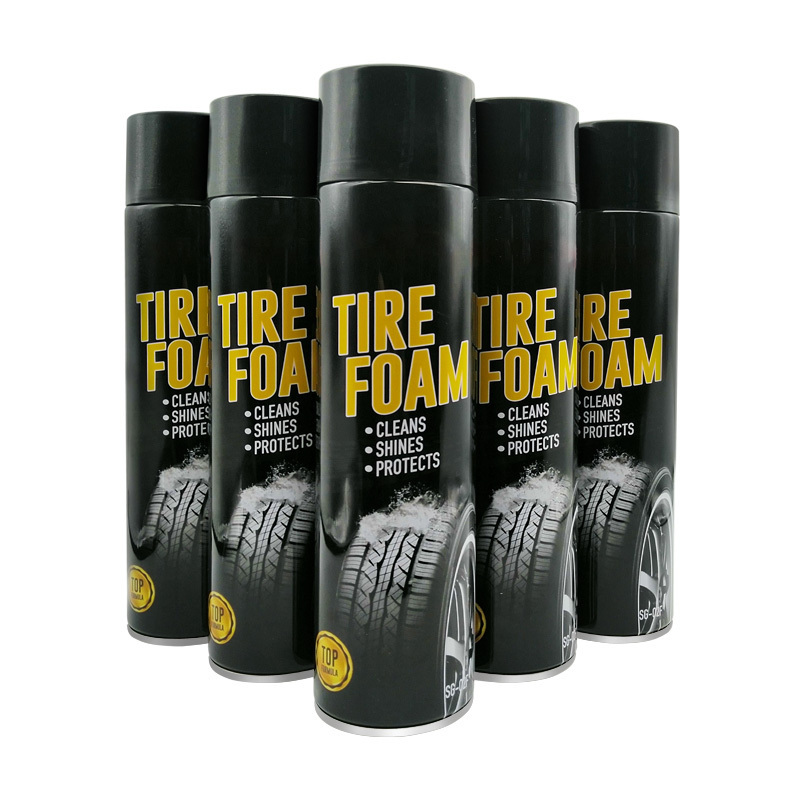 OEM tire shine car care polish silicone tire shine tire foam cleaner