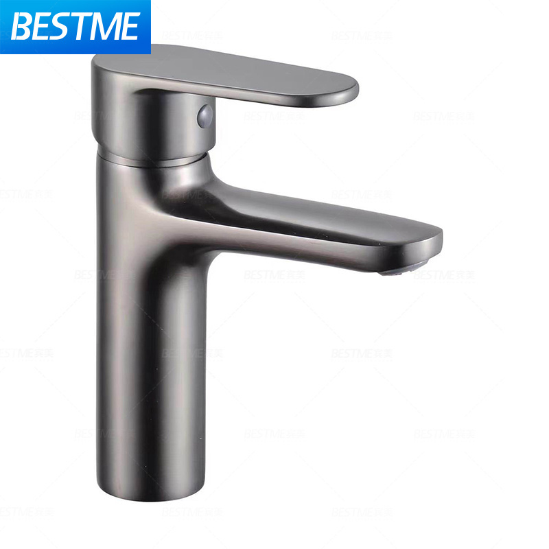 Faucet Manufacturer Brass Fashion Gun Grey Color Faucet Basin Mixer Hot and Cold Water Faucet