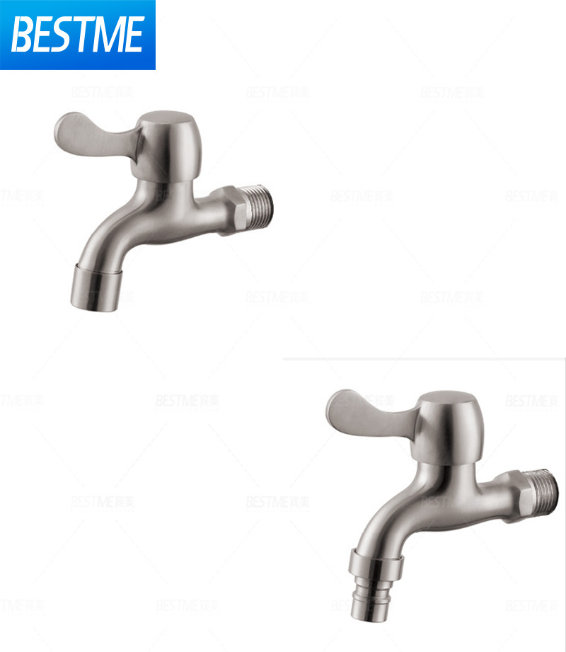 BESTME Bathroom Faucets Water Hose Bibb Taps for Washing Machine Bathroom Laundry Faucets 304 stainless steel Bibcock Taps