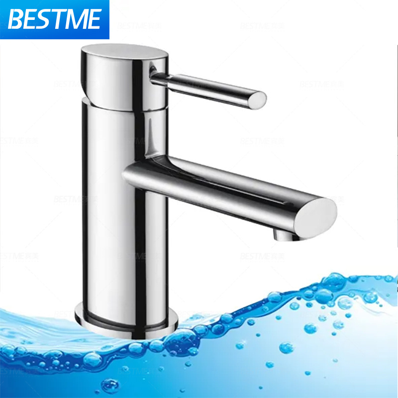 Factory price wash basin water tap, water saving faucet ceramic cartridge, chromed brass basin faucet for sale