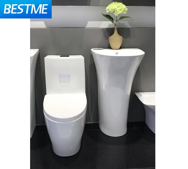 Floor Standing Hand Wash Bath Sink Basins Trendy Pedestal Bathroom White Round Shape sink Wash Basin Price