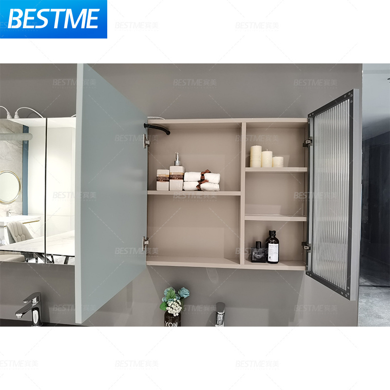 Bathroom cabinet wholesale high quality dresser bathroom vanity mirror with led lights wash basin cabinet