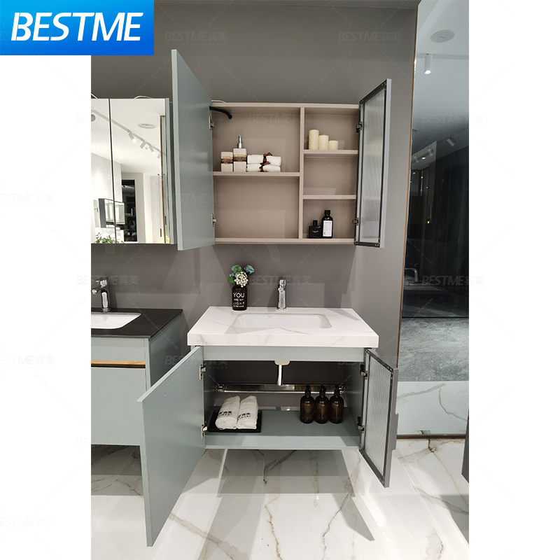 Bathroom cabinet wholesale high quality dresser bathroom vanity mirror with led lights wash basin cabinet