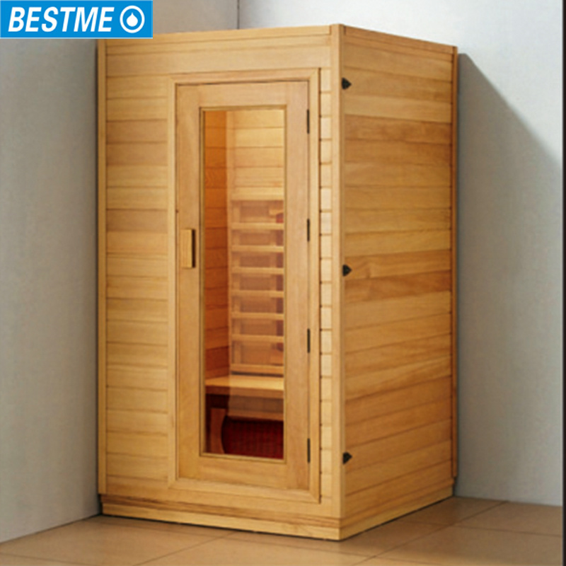 Factory discount price Finland spruce wooden one person portable steam sauna room with JM sauna heater