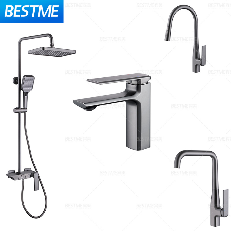 Fashion Bathroom Sink Mixer Taps Basin Single Hole Gun Grey Color Vanity Wash Basin Faucet