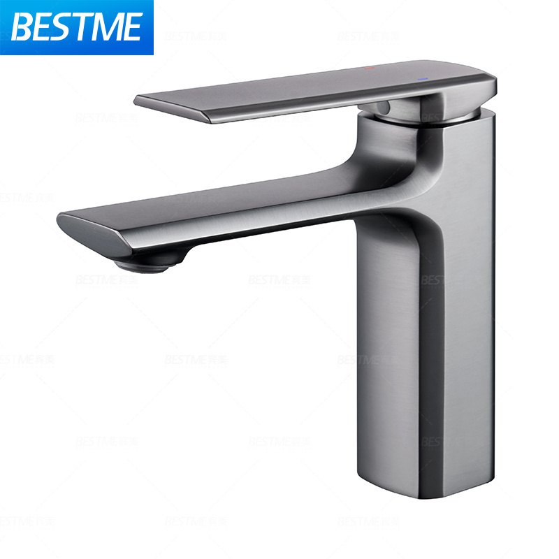 Fashion Bathroom Sink Mixer Taps Basin Single Hole Gun Grey Color Vanity Wash Basin Faucet