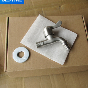 BESTME Bathroom Faucets Water Hose Bibb Taps for Washing Machine Bathroom Laundry Faucets 304 stainless steel Bibcock Taps